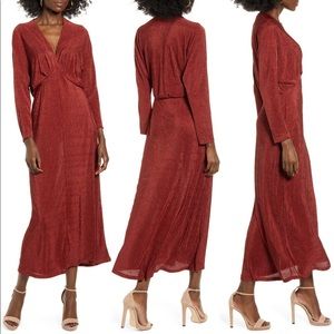 All In Favor Textured Long Sleeve Dress